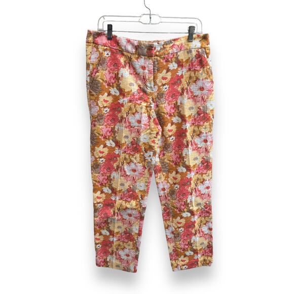 Talbots Textured Flower Print Dress Pants Size 10 - Picture 1 of 7